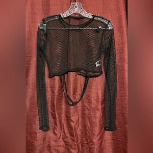 Black fishnet top